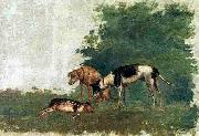Benedito Calixto Dogs and a capybara Germany oil painting artist